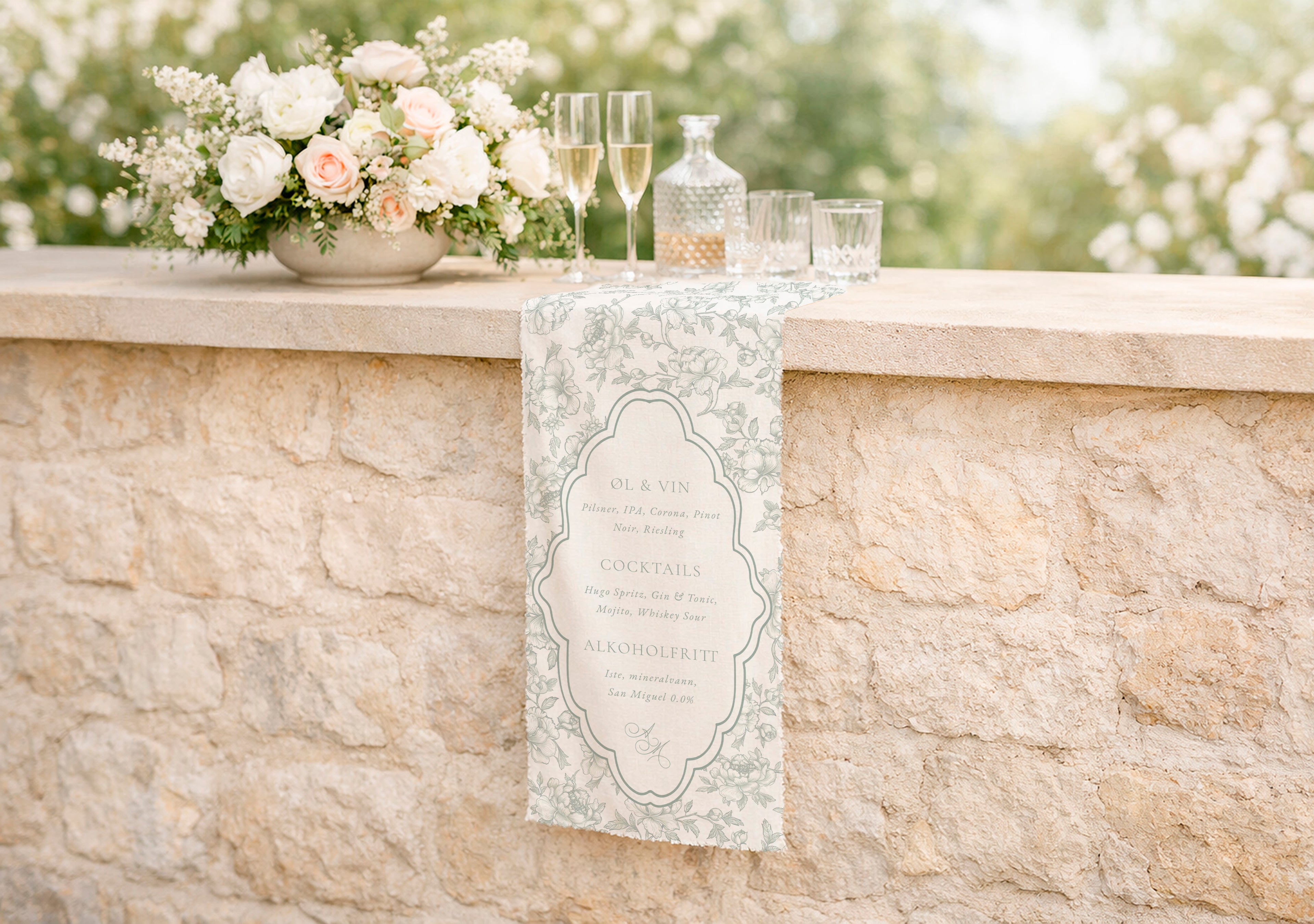 Stoffskilt | Barmeny Le Manoir