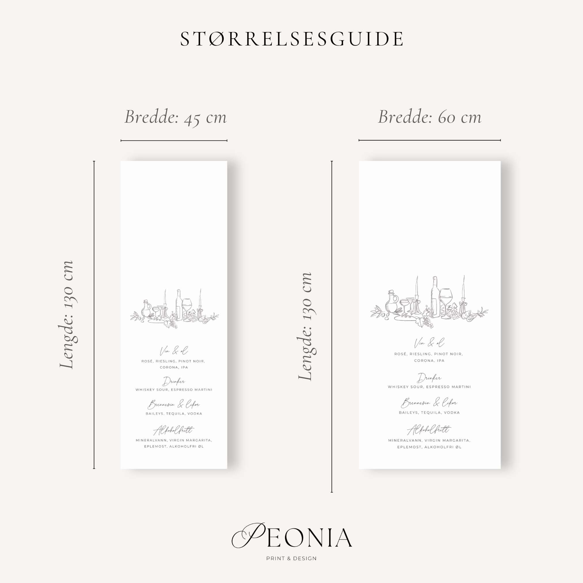 Stoffskilt | Barmeny Wine & Dine