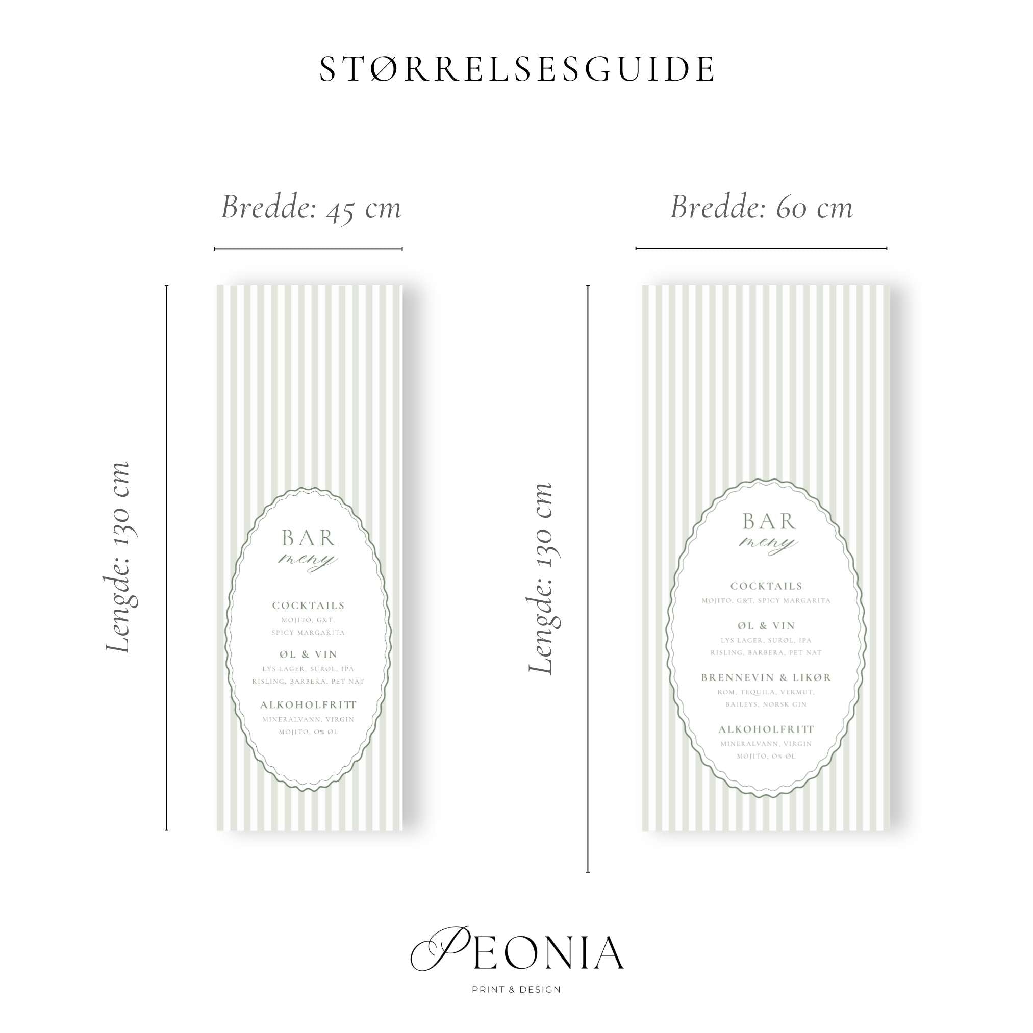 Stoffskilt | Barmeny Stripes