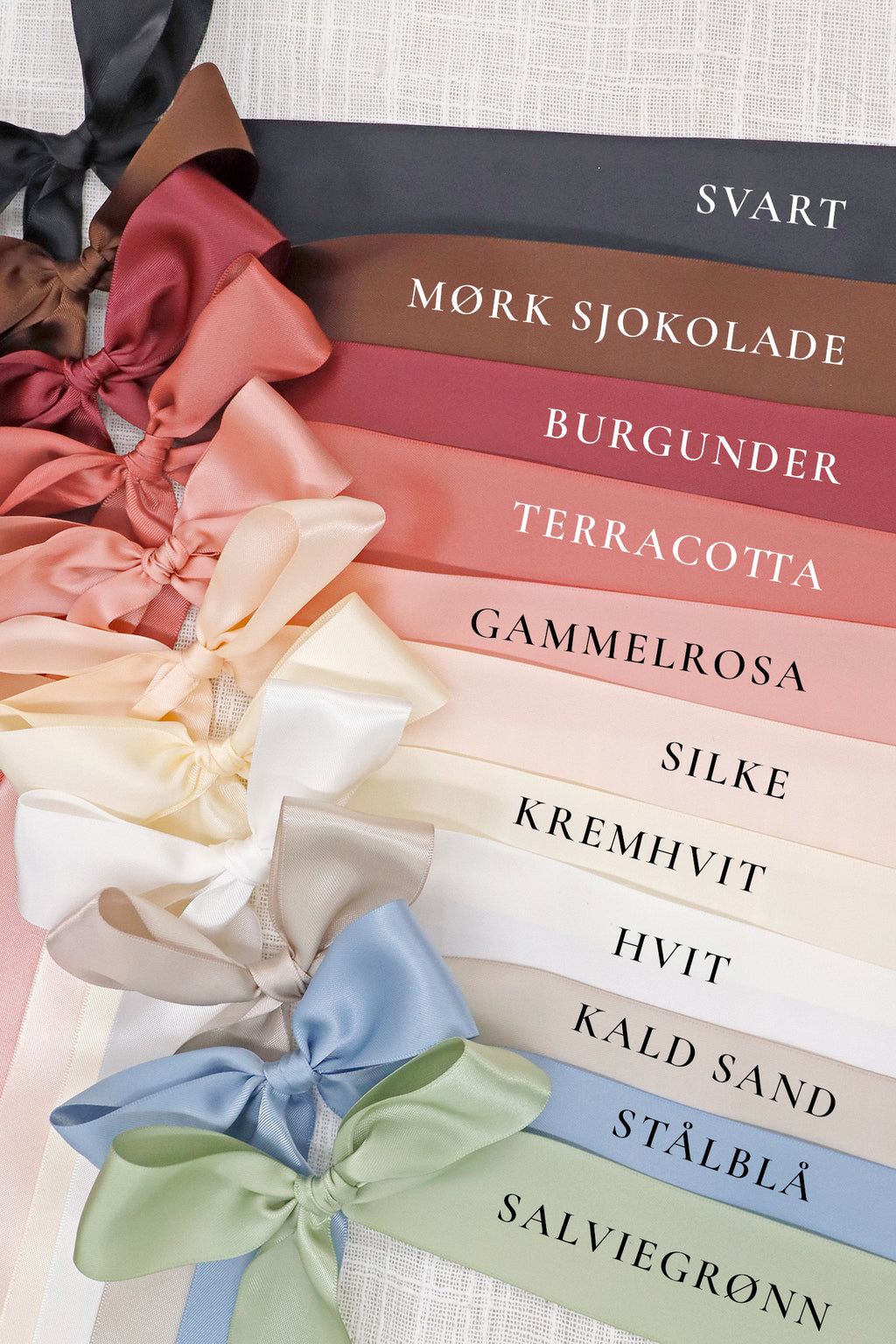 Personlig tilpasset satengbånd