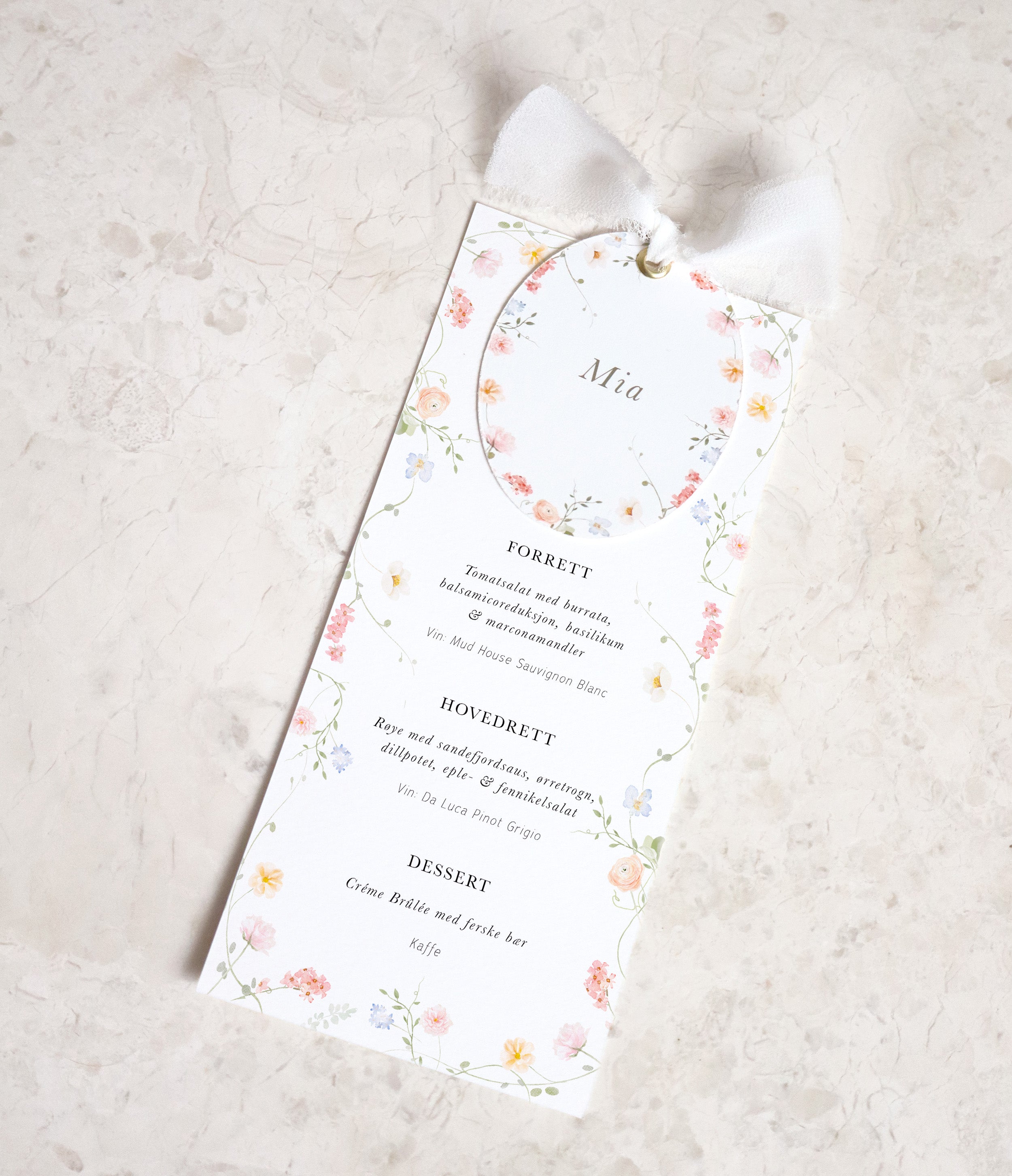 Florentine bordkort | Med bånd