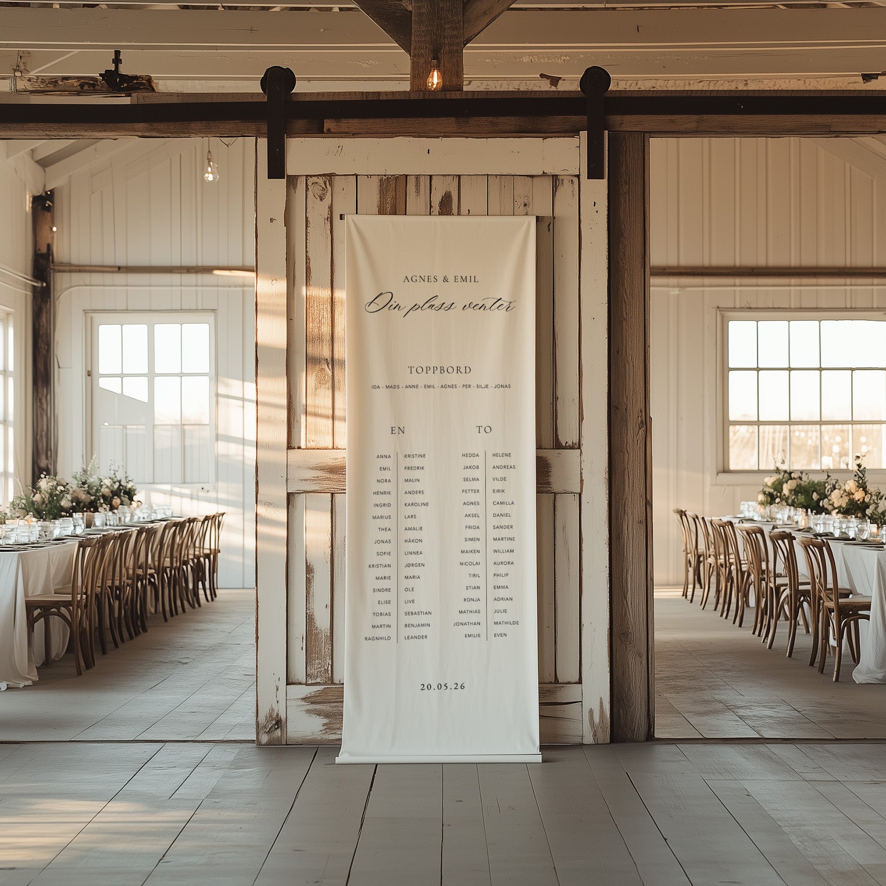 Stoffskilt | Halo Bordplassering