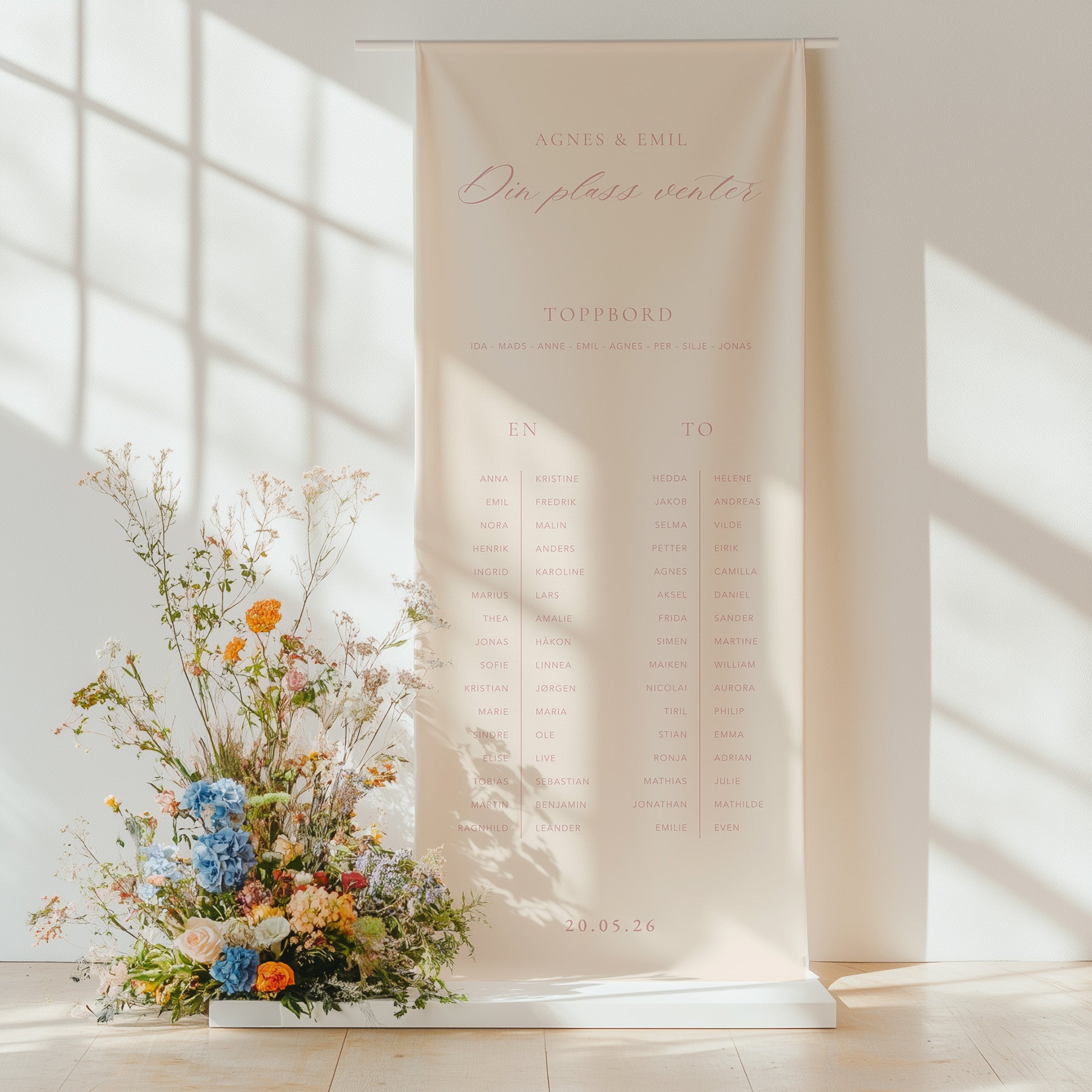 Stoffskilt | Halo Bordplassering