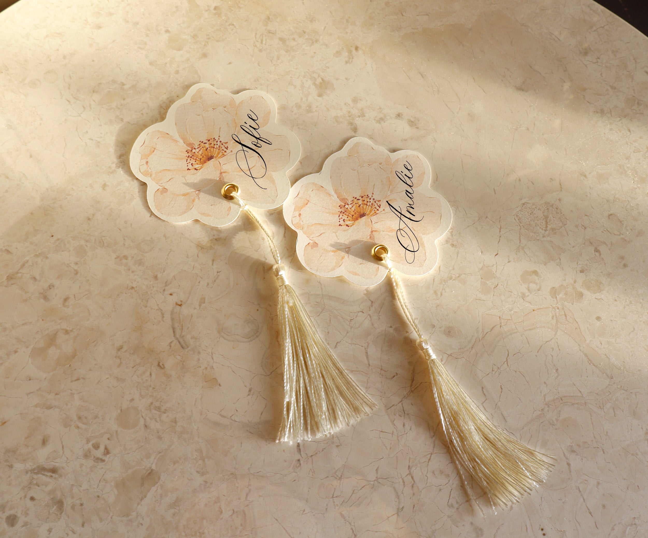 Papillon bordkort | Med dusk