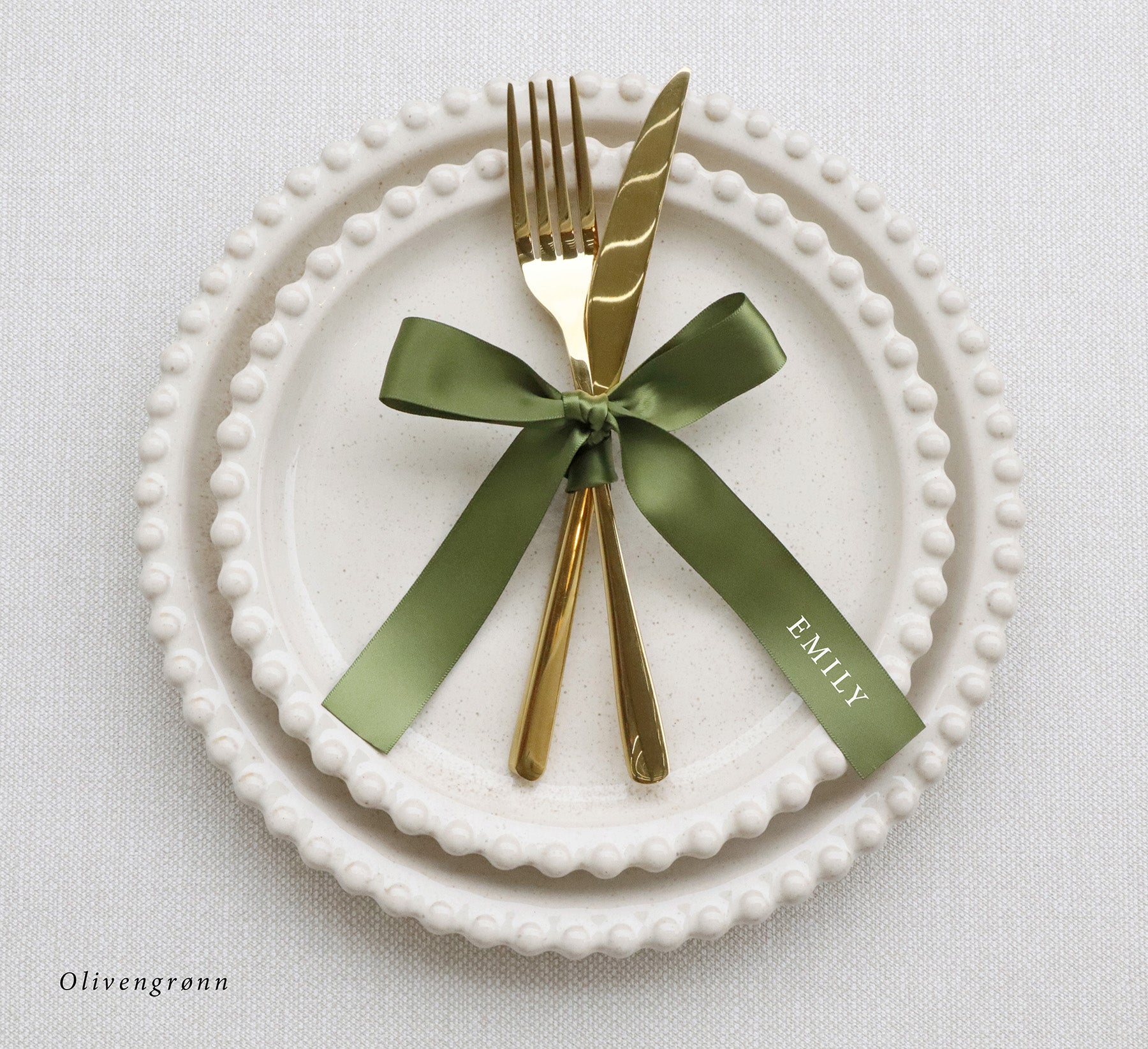 Tilpassede satengbånd med navn