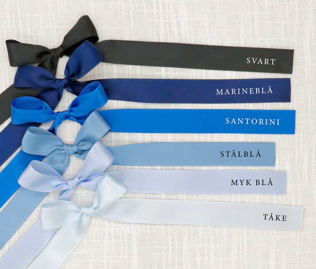 Tilpassede satengbånd med navn