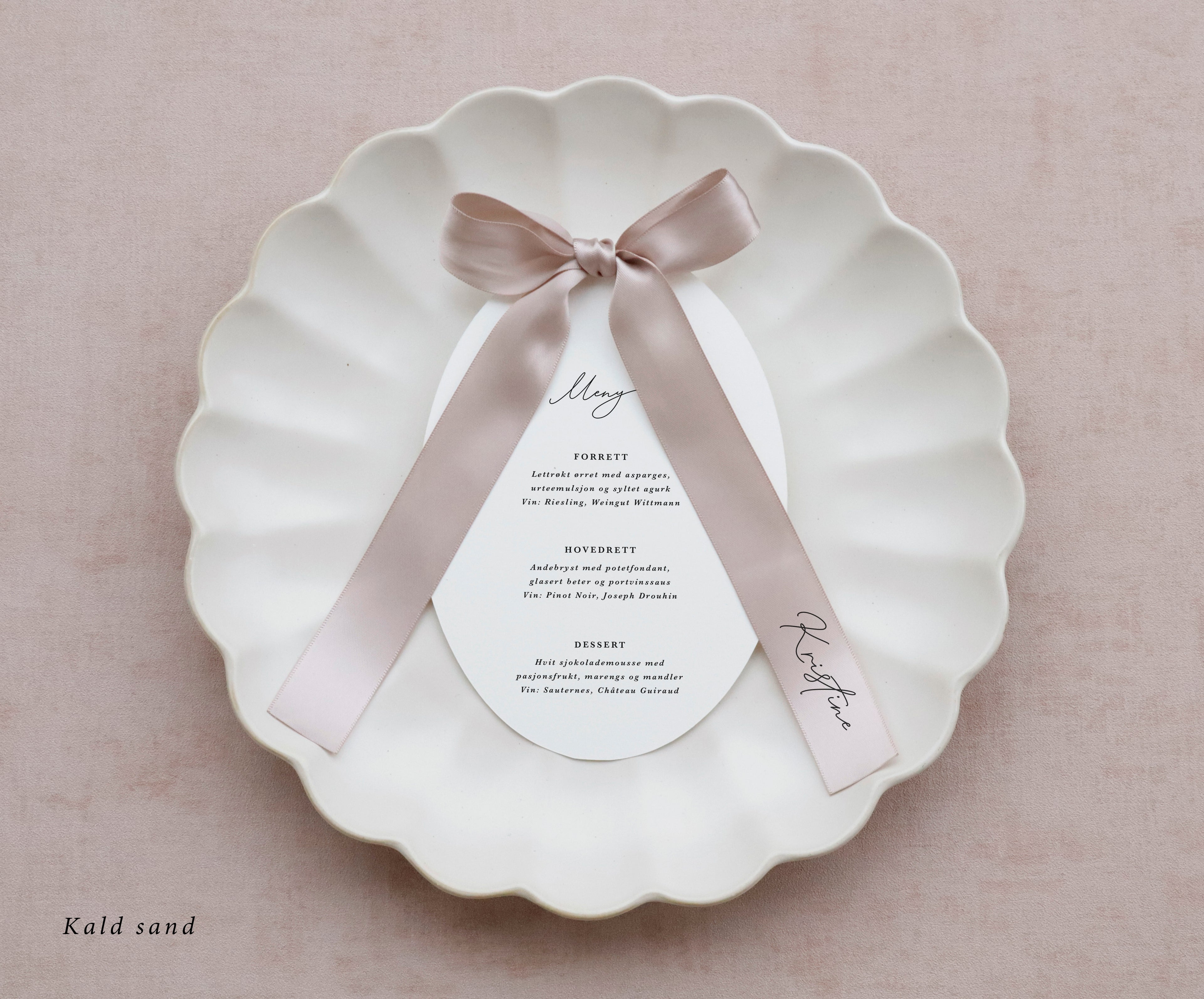 Tilpassede satengbånd med navn