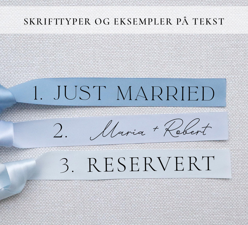 Personlig tilpasset satengbånd