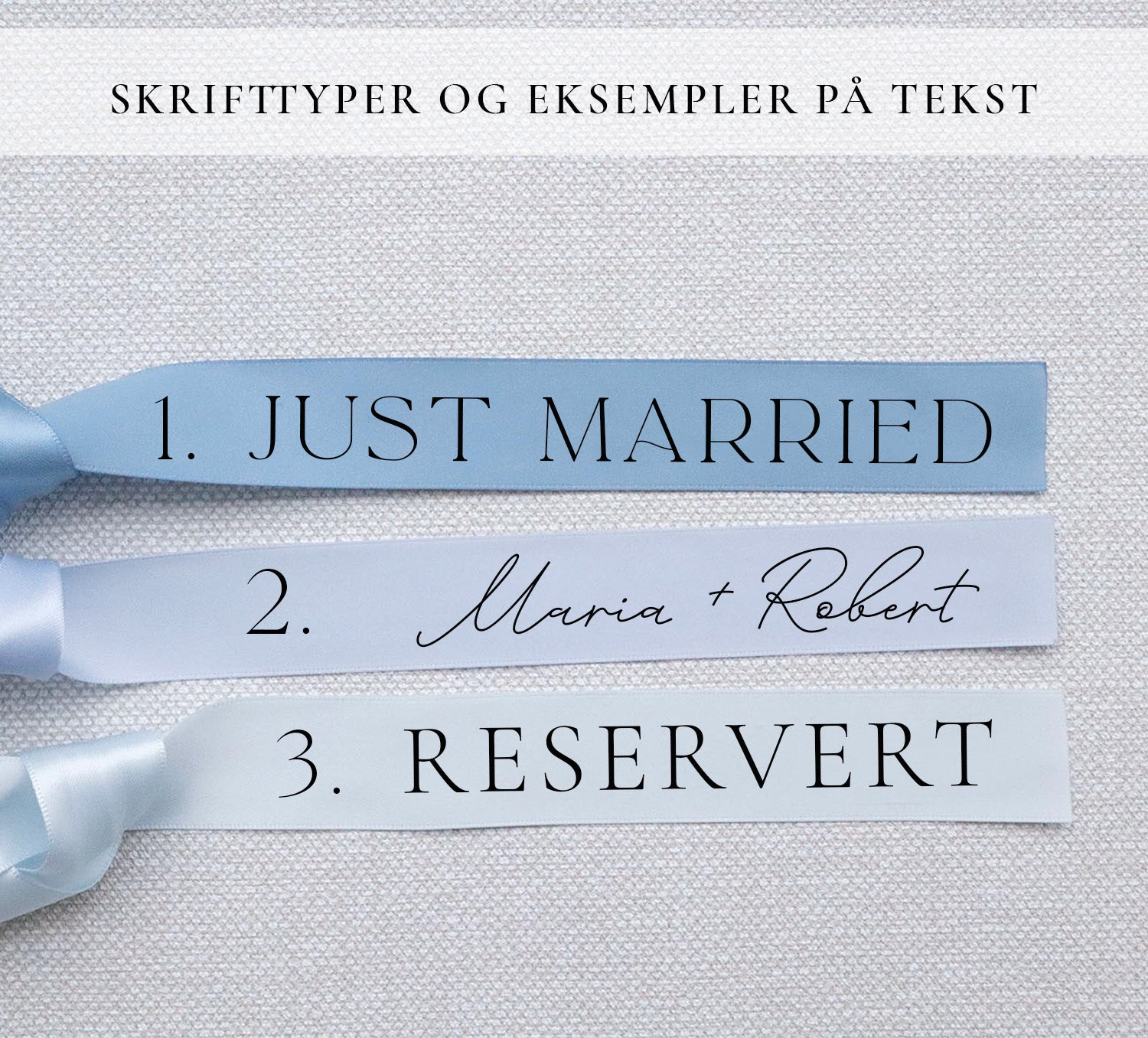 Personlig tilpasset satengbånd