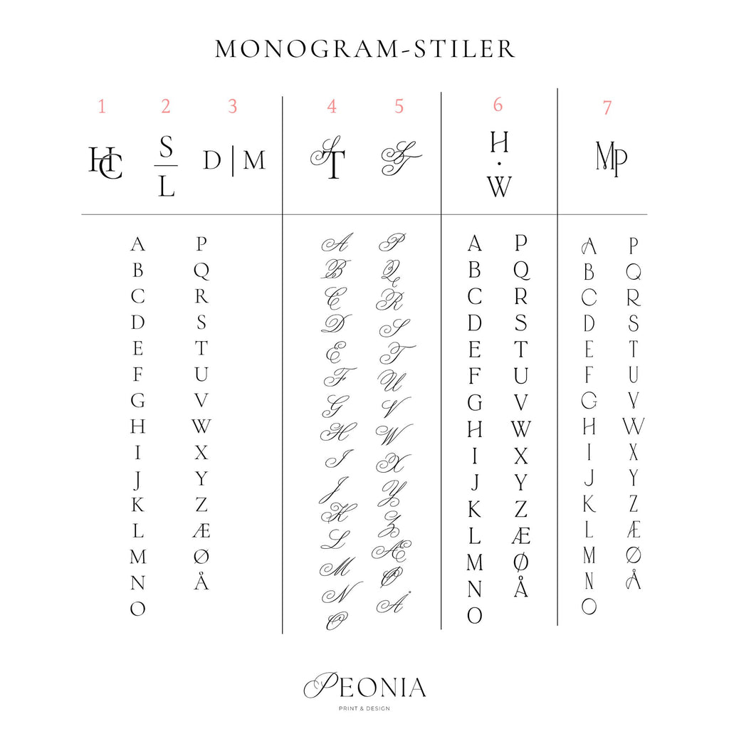 Tilpassede satengbånd med monogram