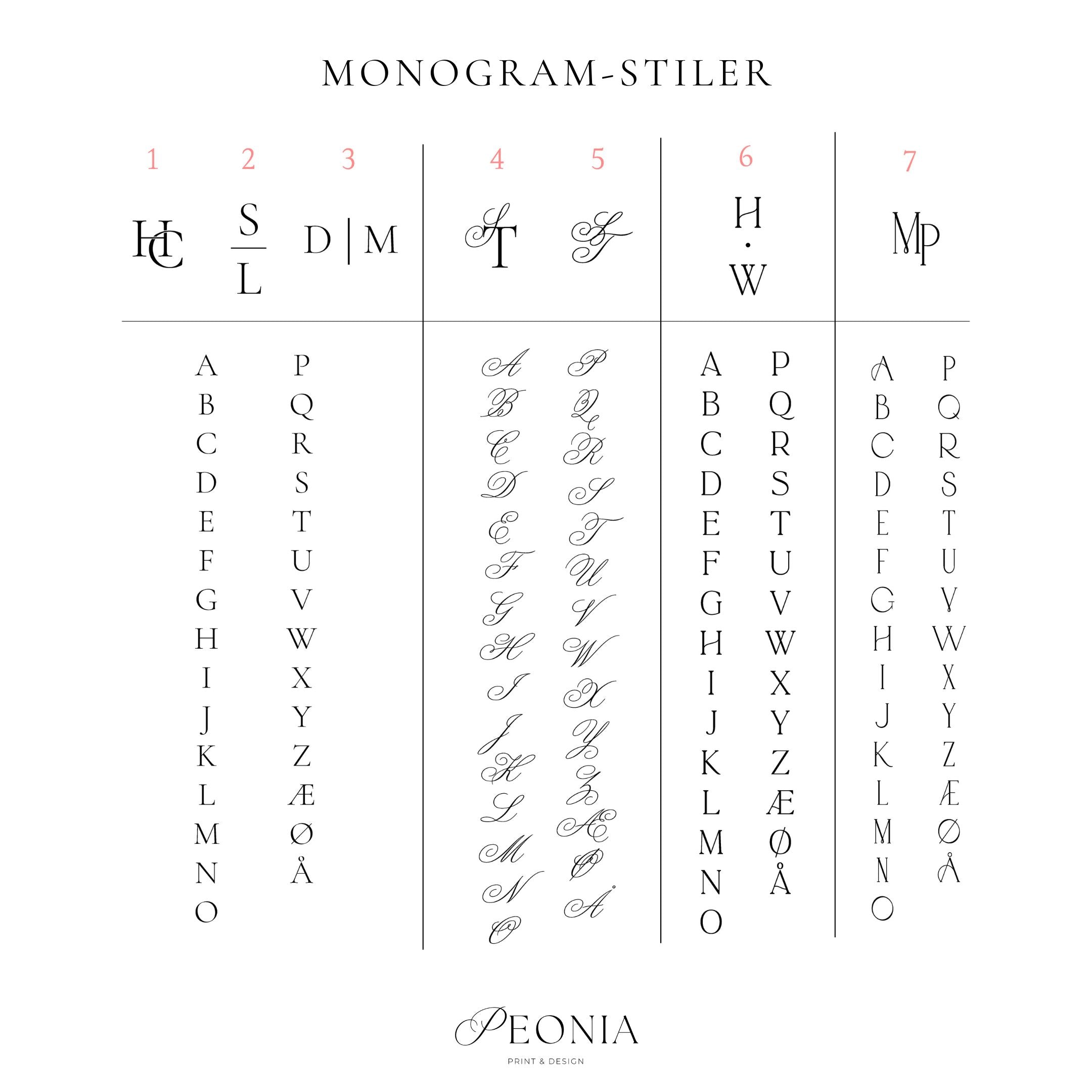 Tilpassede satengbånd med monogram