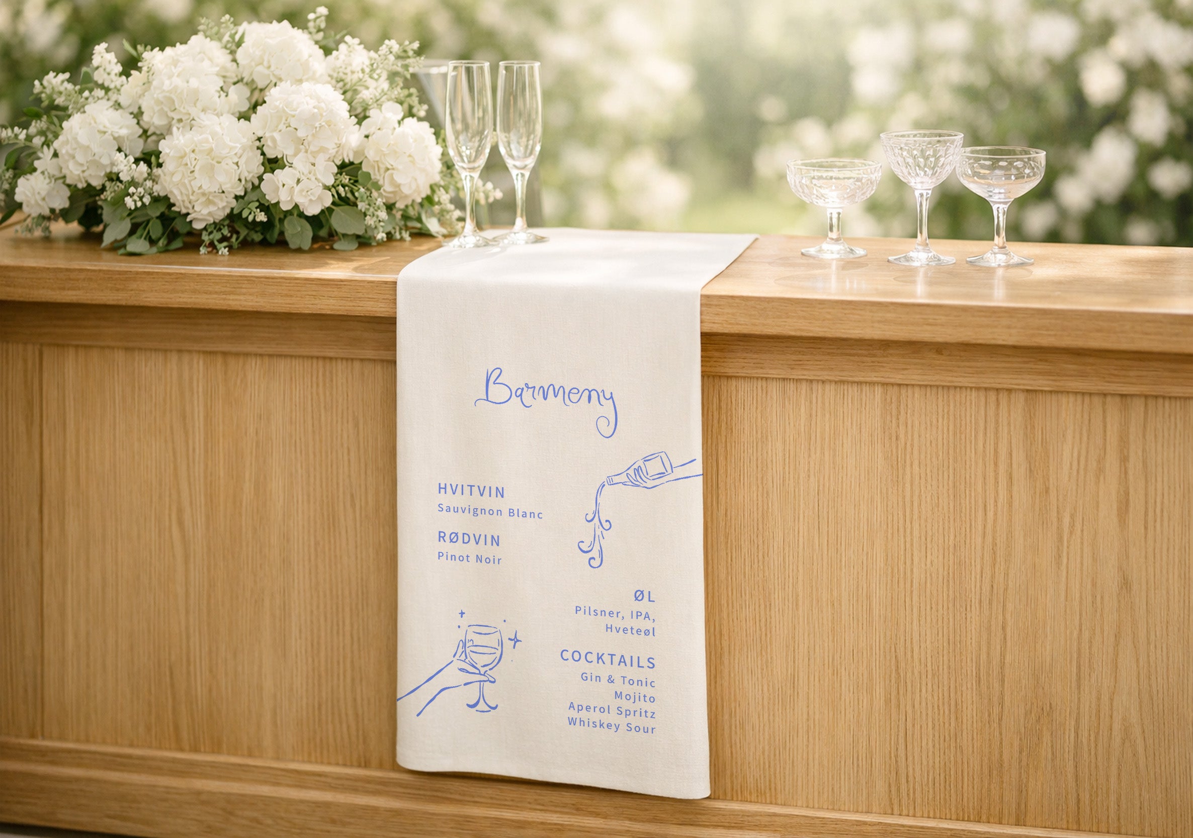 Stoffskilt | Barmeny Whimsical