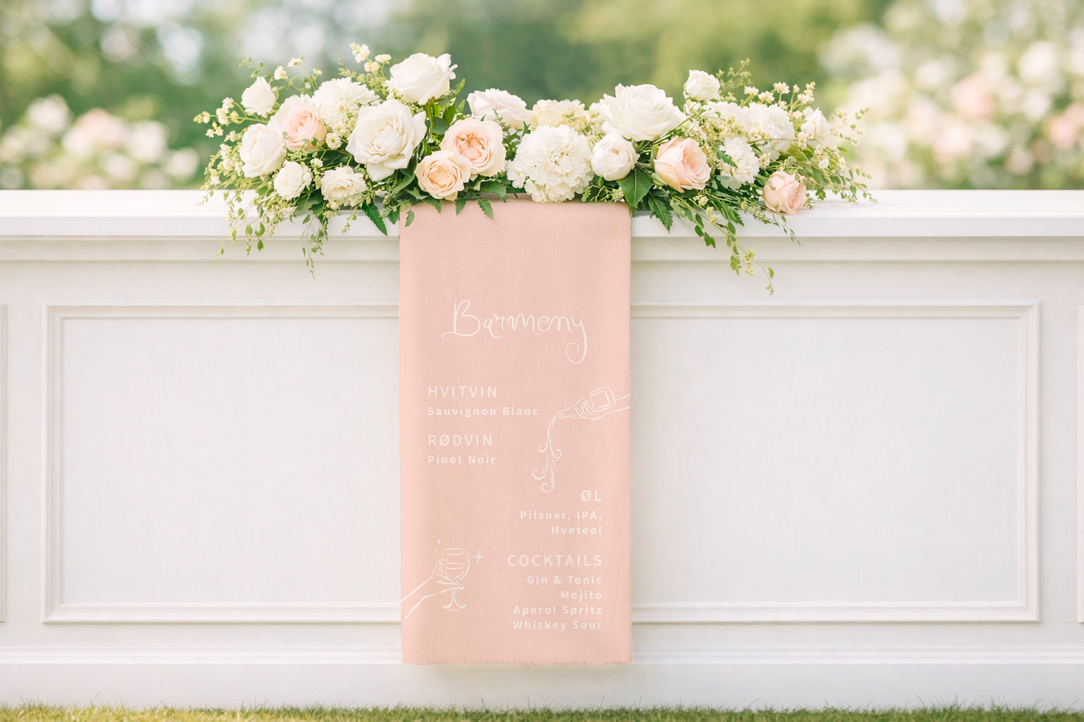 Stoffskilt | Barmeny Whimsical