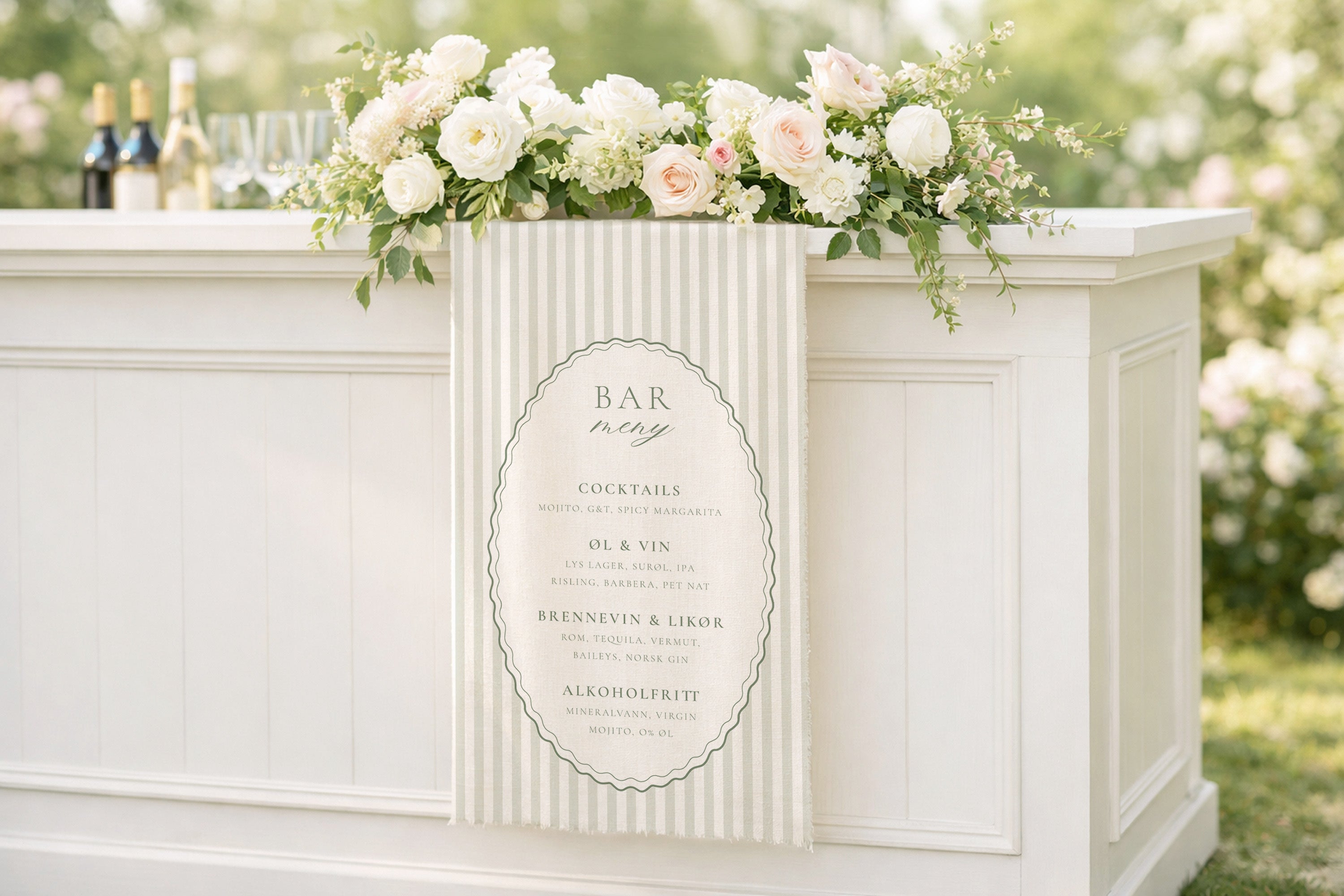 Stoffskilt | Barmeny Stripes