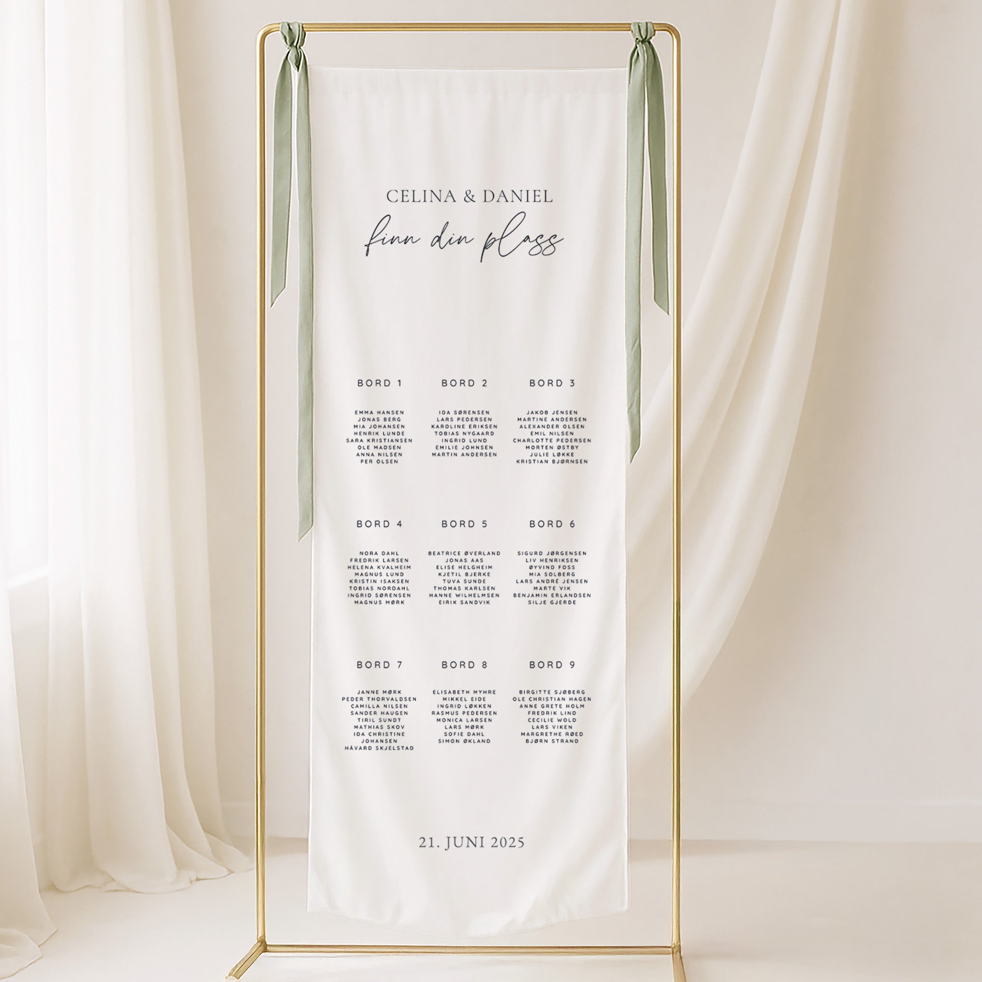 Stoffskilt | Poème Bordplassering