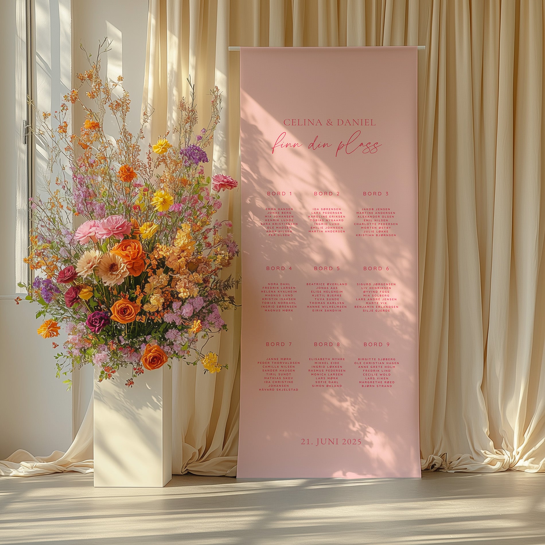 Stoffskilt | Poème Bordplassering