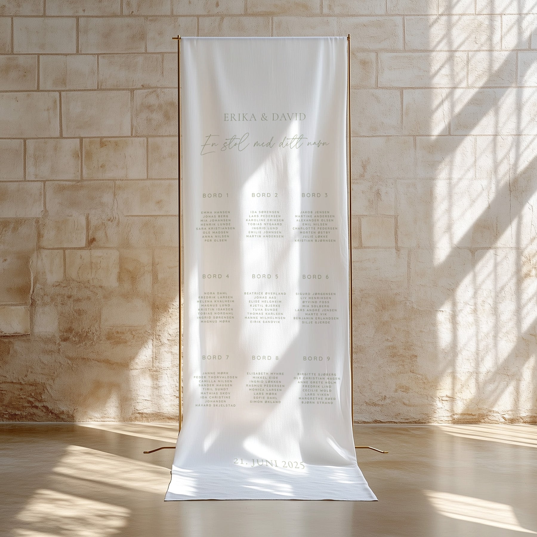 Stoffskilt | Poème Bordplassering